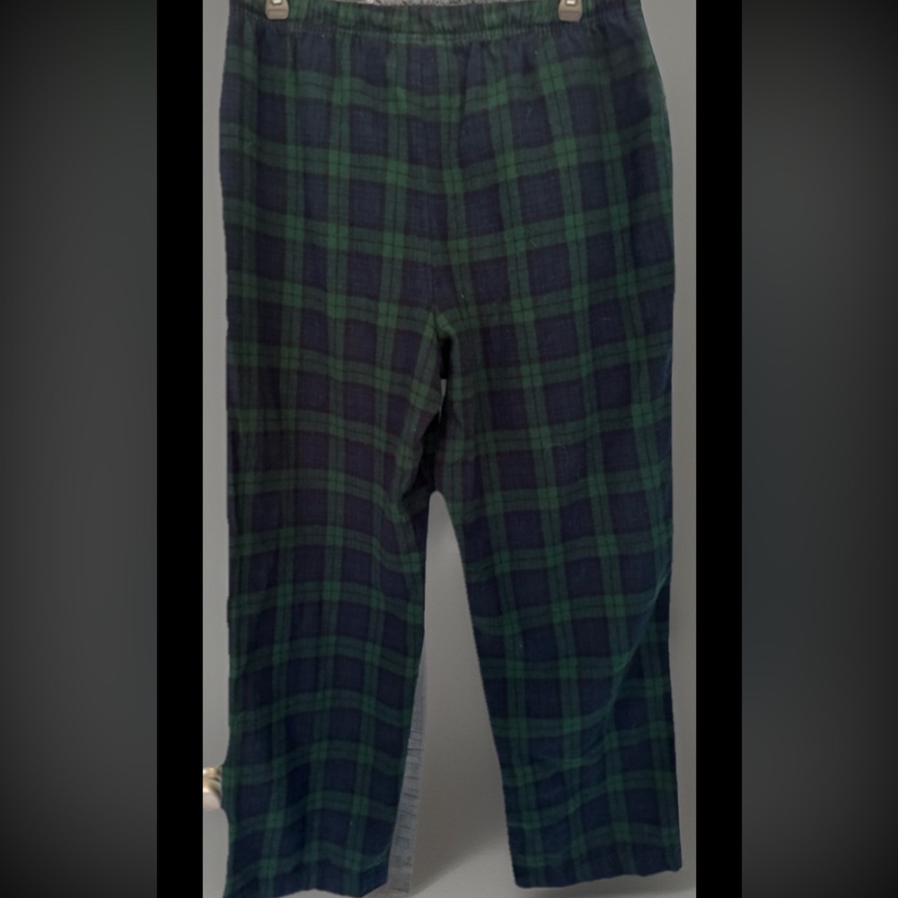 Women’s LL Bean Plaid-watch Flannel Pajamas. Button up top Med - Picture 5 of 6